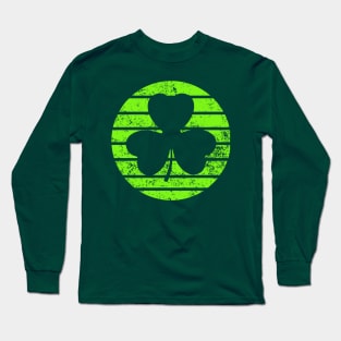 Shamrock Distressed Retro Irish Clover Long Sleeve T-Shirt